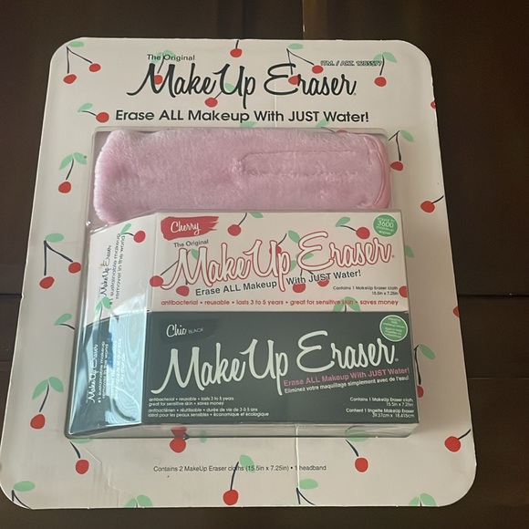 Make Up Eraser Blooms gift set 2 cloths and headband wrap NEW - Picture 1 of 9